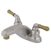Kingston Brass KB629LP 4 in. Centerset Bathroom Faucet, Brushed Nickel/Polished Brass